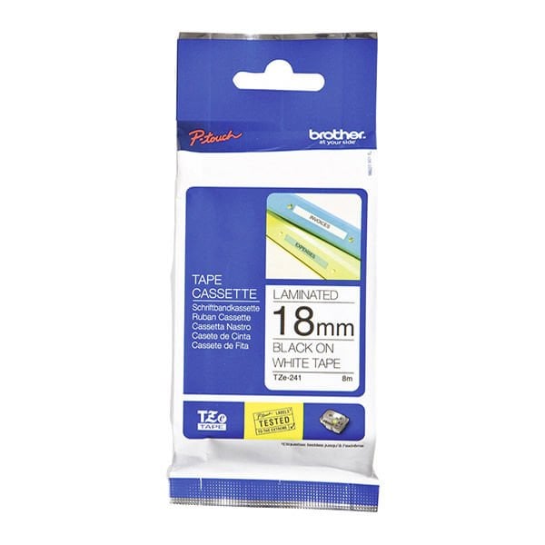 Brother 18Tze241 18 Mm Beyaz Üzerıne Siyah Etiket