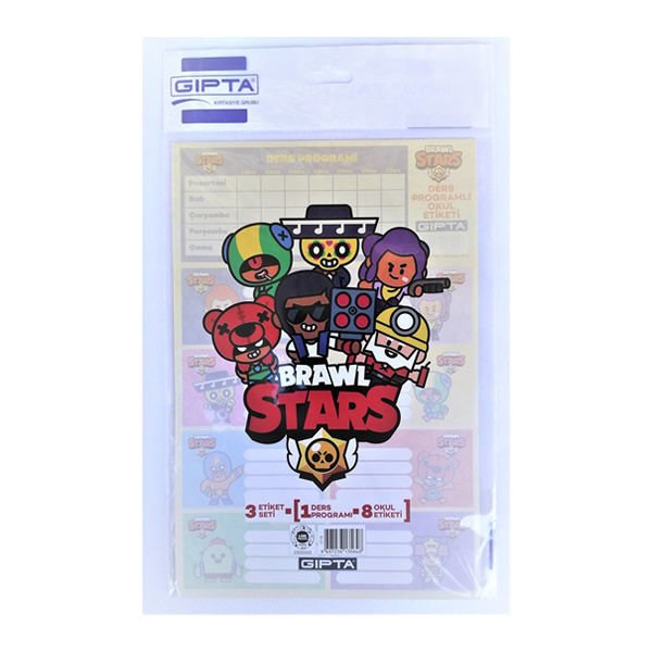 Gıpta 5718 16 x24 Brawl Star 3 Yaprak Ders Programlı Okul Etiketi