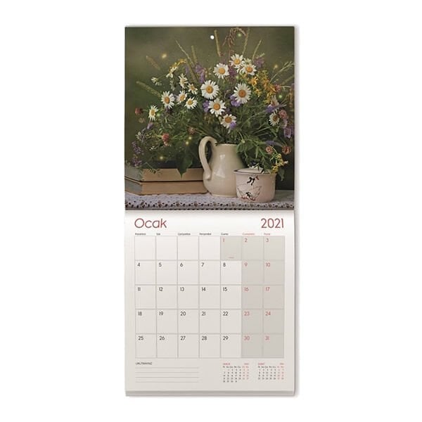 Gıpta 29x31 Kuşe Tel Dikişli Duvar Takvimi