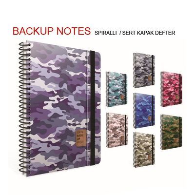 Gıpta Backup Notes 17x24 120 Yaprak Spiralli Sert Kapaklı Defter