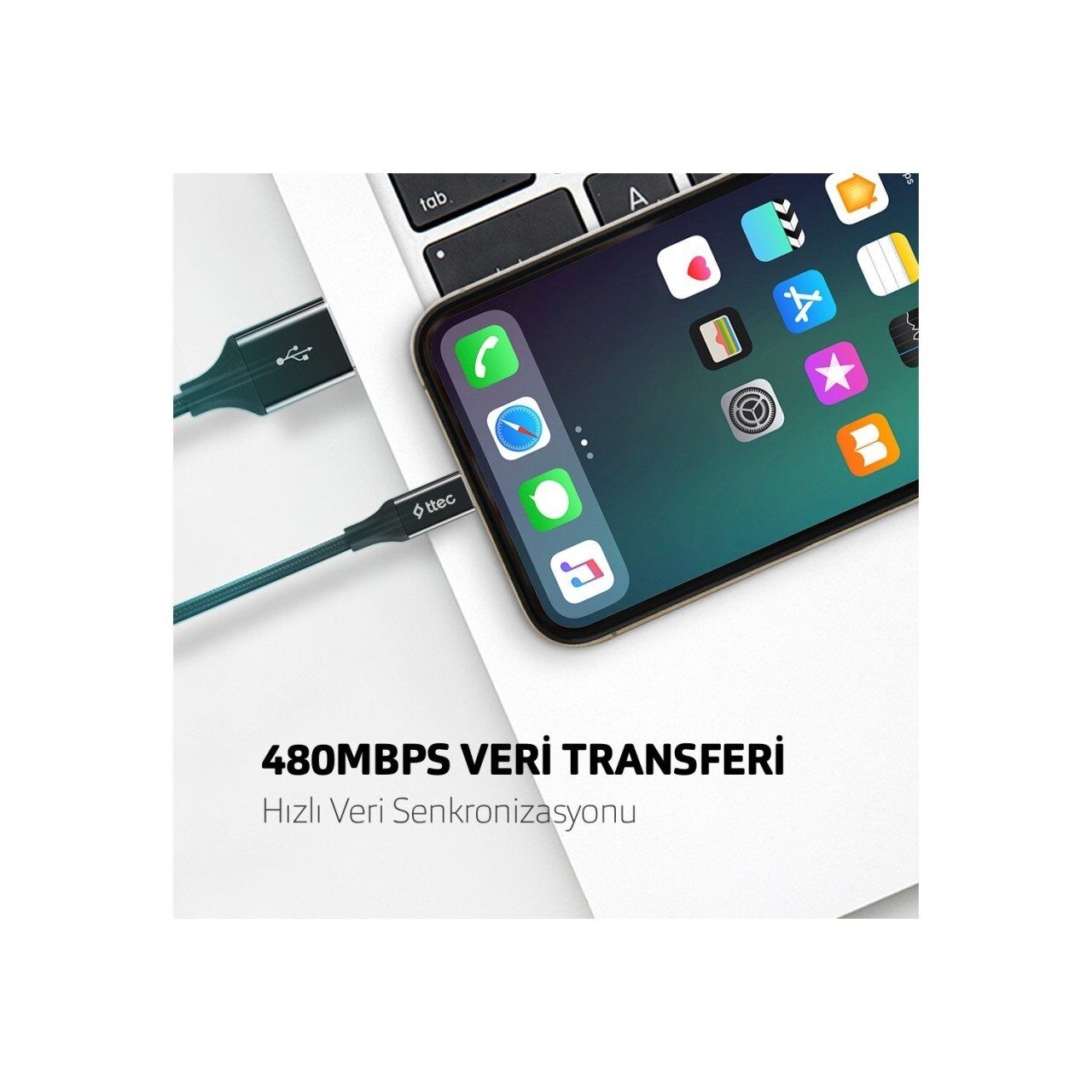 TTEC 2DK16K ALUMİCABLE KIRMIZI İPHONE ŞARJ KABLOSU
