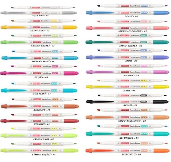 Dong-a 231613 No:13 Twinliner Kırmızı Soft Fosforlu Kalem