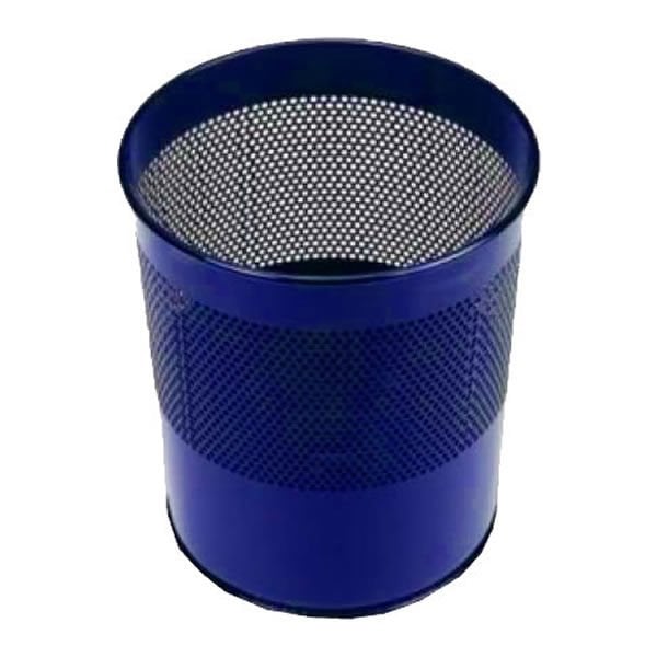 Mimaks D-2 Mavi Yarı Perforeli Metal Çöp Kovası