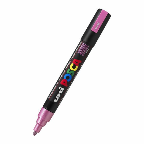 Uni-Ball PC-5M Posca 1.8-2.5 Metalik Pembe Su Bazlı Poster Markörü