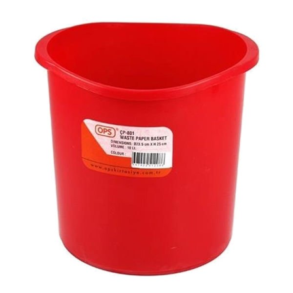 Ops 801K Kırmızı Plastik Çöp Kovası