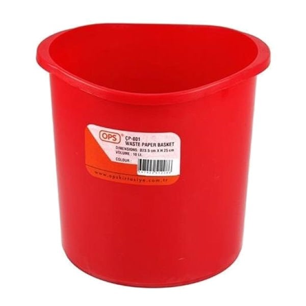 Ops 801K Kırmızı Plastik Çöp Kovası