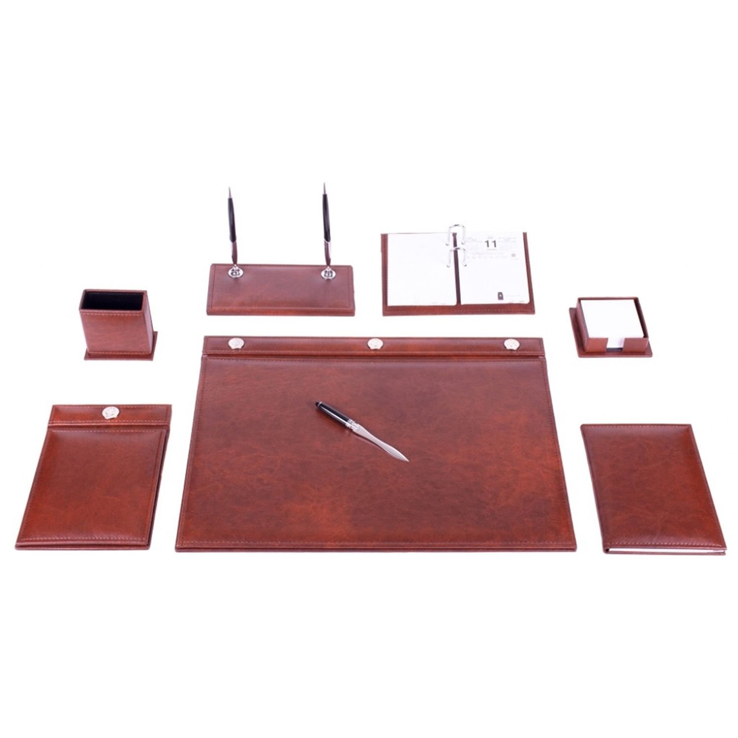 Gülpaş 259 9 Parça Düğmeli Kahve Sümen Takımı