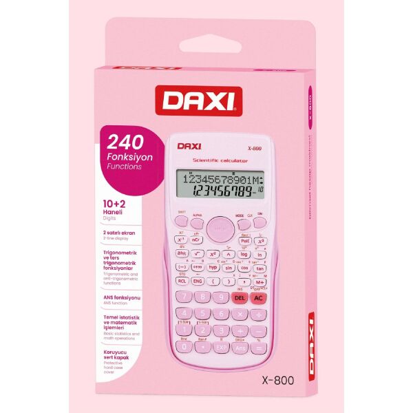 Daxi X-800 Pembe 240 Fonksiyonlu Bilimsel Hesap Makinesi