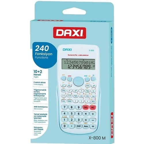 Daxi X-800 Mavi 240 Fonksiyonlu Bilimsel Hesap Makinesi