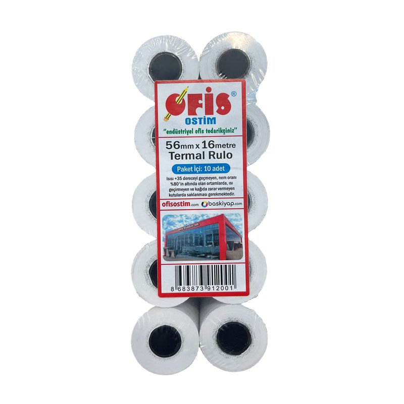 Ofis 56x16 10 lu Termal Pos Rulosu