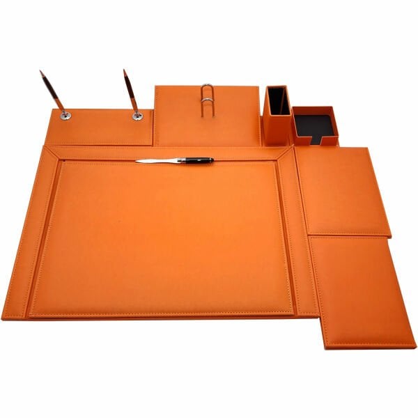 Gülpaş 281 Lüks 9 Parça Çerçeveli Turuncu Sümen Takımı