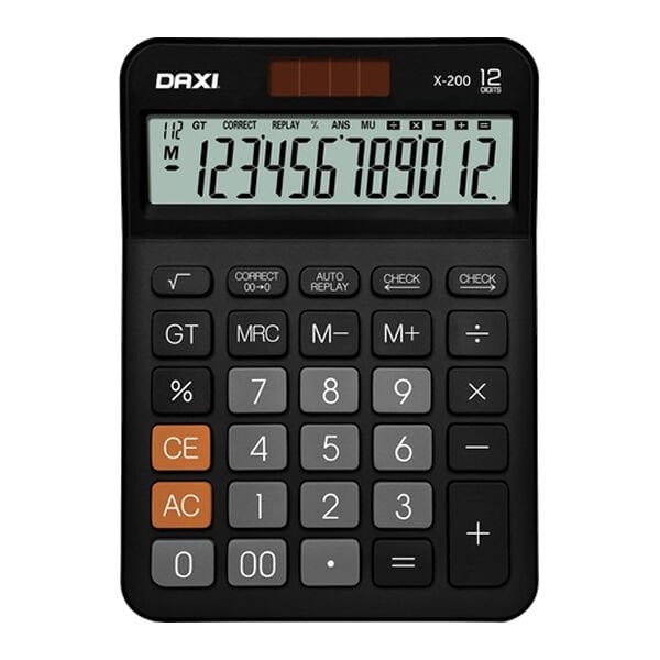 Daxi X-200 Siyah 12 Hane Masaüstü Hesap Makinesi
