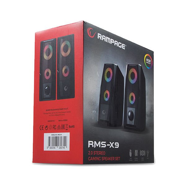 Rampage RMS-X9 2.0 RGB Işıklı Multimedia 5V 30dB Gaming Oyuncu Speaker