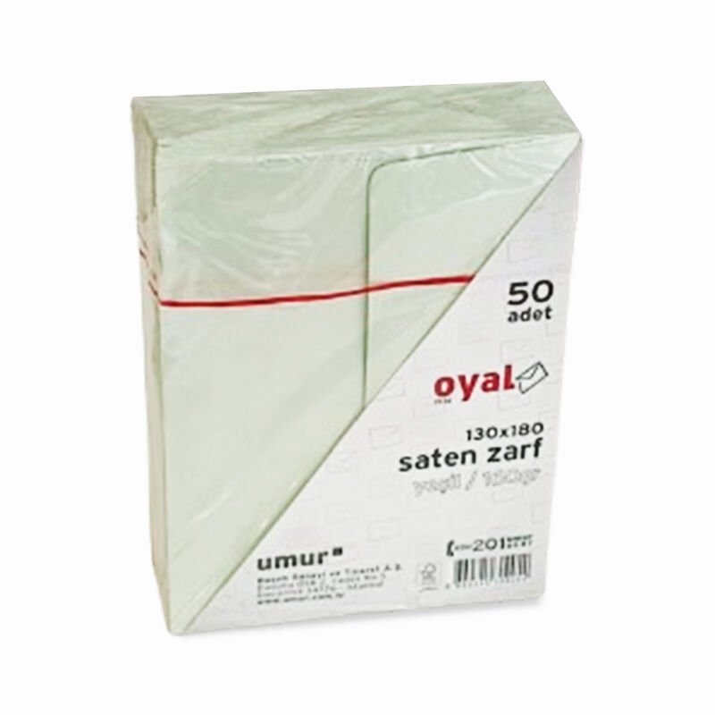 OYAL 13X18 160GR 50Lİ YEŞİL SATEN ZARF