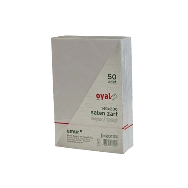 Oyal 14x20 160gr 50li Beyaz Saten Zarf