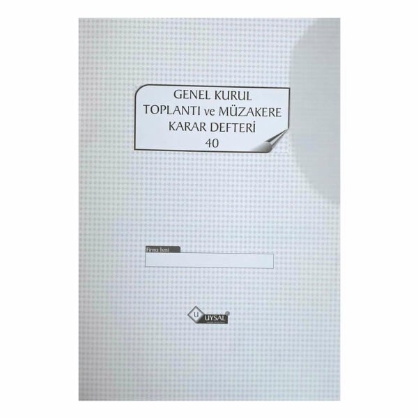 Uysal 40 Yaprak Genel Kurul Toplantı ve Müzakere Defteri