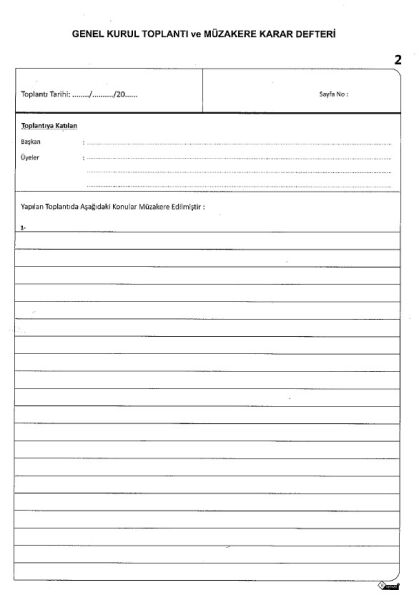 Uysal 40 Yaprak Genel Kurul Toplantı ve Müzakere Defteri