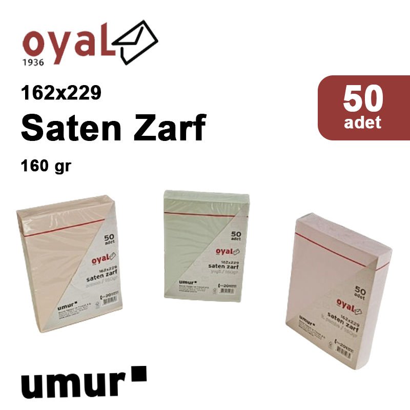 Oyal 162x229 160gr 50li Koyu Y eşil Saten Zarf