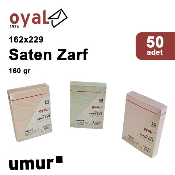 Oyal 162x229 160gr 50li Koyu Y eşil Saten Zarf