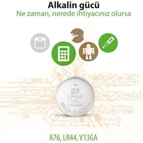 Gp GpA76-2C10 Lr44 10 lu Alkalin Pil