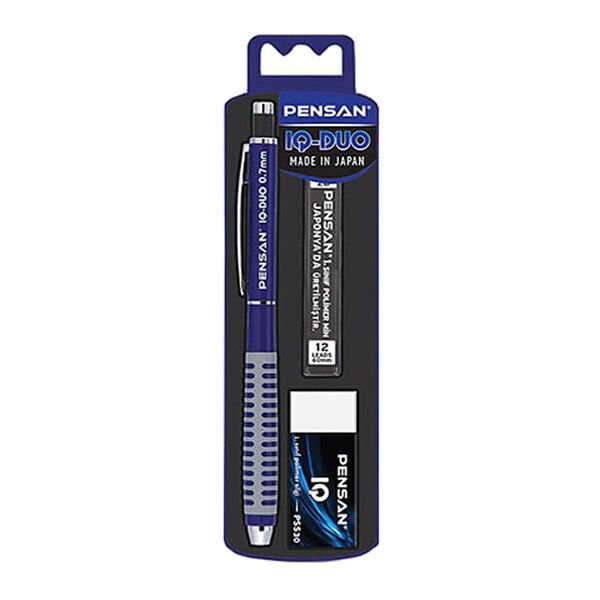 Pensan IQ-DUO 0,7 mm Silgili Mavi Versatil Kalem Seti