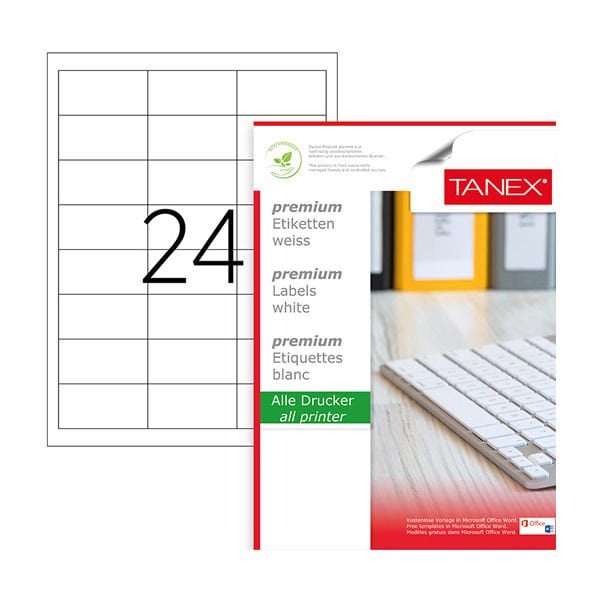 Tanex TW-2533 64,6x33,8mm 100 lü Lazer Etiketi