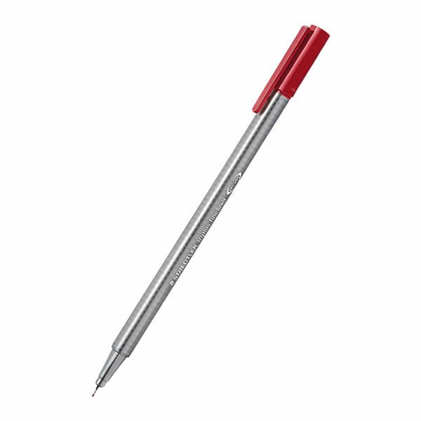 Staedtler 334-24 0.3 mm Triplus Scarlet Kırmızı Üçgen Fineliner Keçeli Kalem