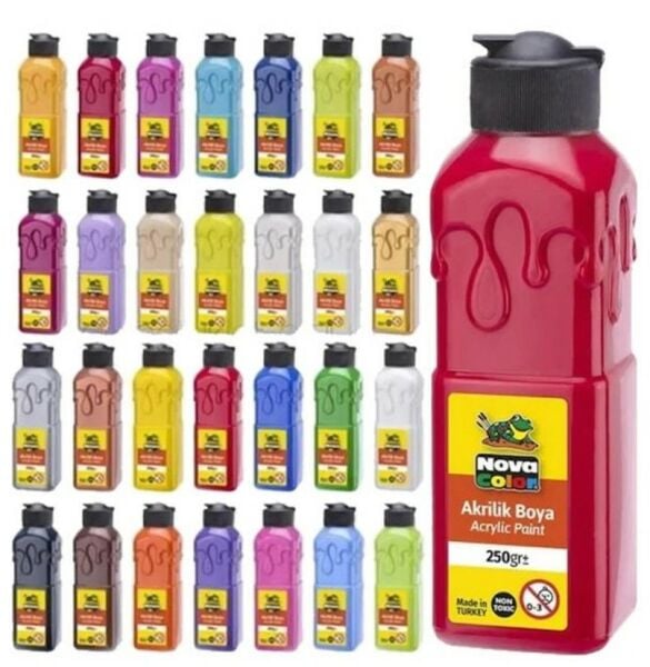 Nova Color NC-382 500 gr Kırmızı Renk Akrilik Boya