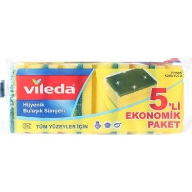 Vileda 013 5 li Oluklu Bulaşık Süngeri