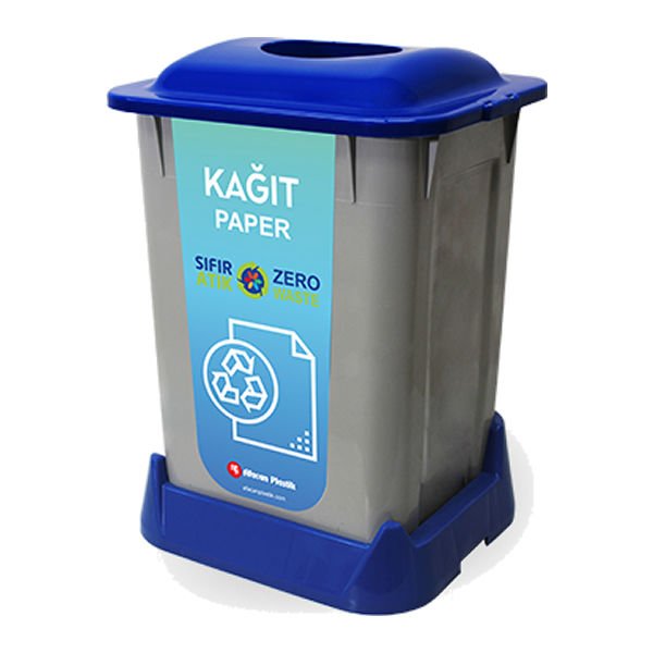 Aform 50 Lt Naturel Kağıt Atık Mavi Atık Kovası