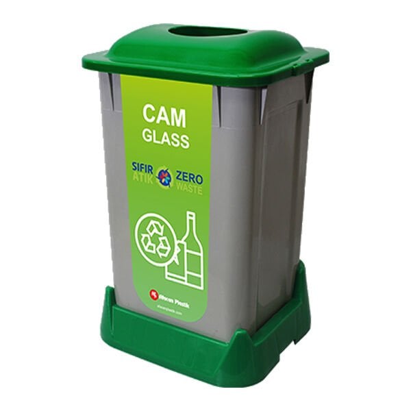 Aform 50 Lt Naturel Cam Atık Yeşil Atık Kovası