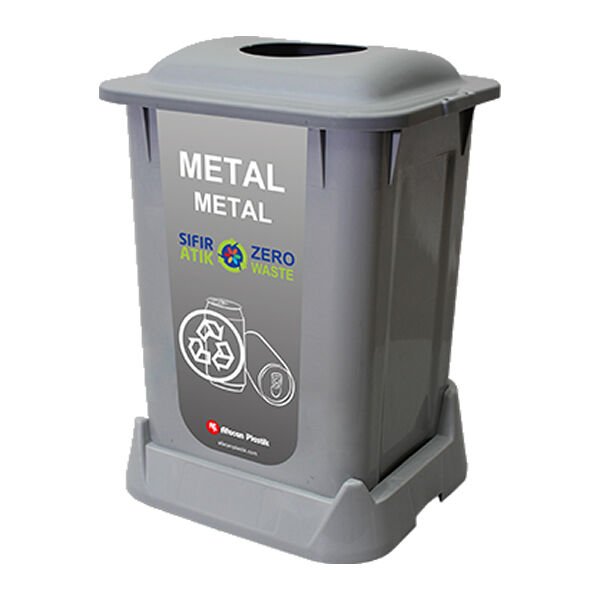 Aform 50 Lt Naturel Metal Atık Gri Atık Kovası