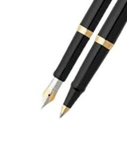 SHEAFFER 9471-0/2 SAGARİS SİYAH GÖVDE DOLMA KALEM & TÜKENMEZ KALEM SETİ