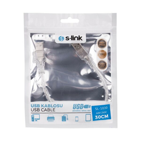 S-link SL-1030 Usb2.0 30cm AM to AM Kablosu