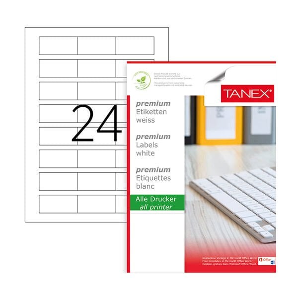 Tanex TW-2334 33x55mm 100 lü Lazer Etiketi
