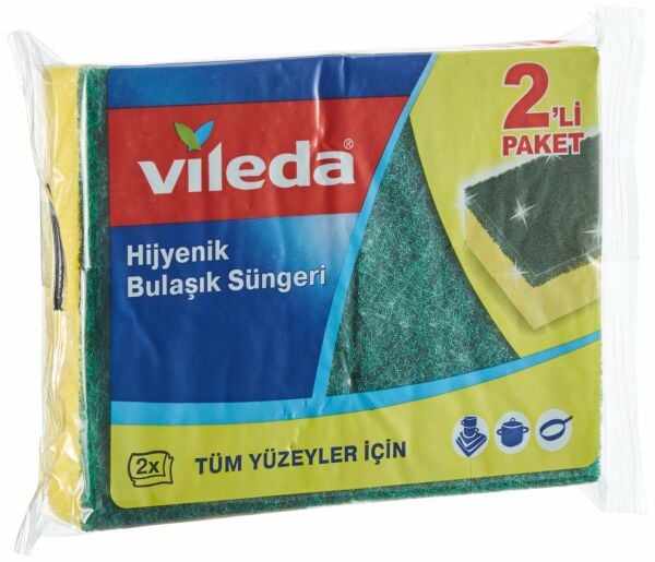 Vileda 012 Hijyenik 2 li Oluklu Bulaşık Süngeri
