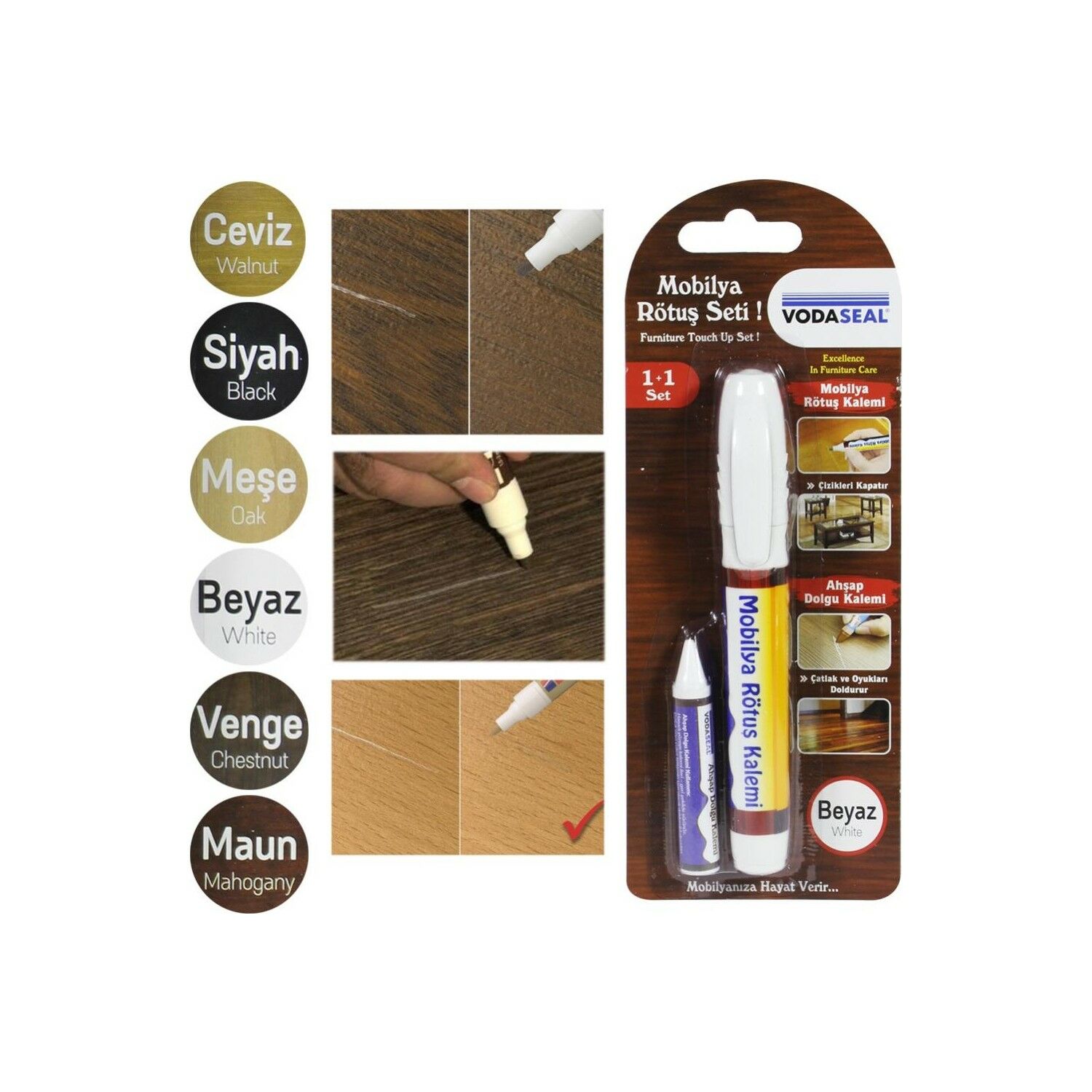VODASEAL 1+1 VENGE MOBİLYA RÖTUŞ SETİ
