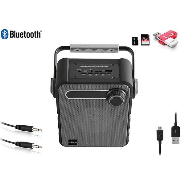 Mikado MD-1437 3w Gümüş & Gri USB-TF-FM Destekli Bluetooth Hoparlör