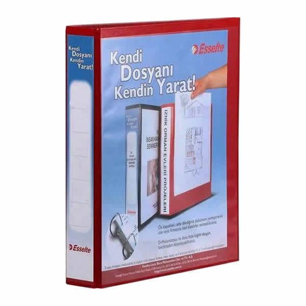 Esselte 46565411525 50 Mm 4D Mekanizmalı Kırmızı Klasör