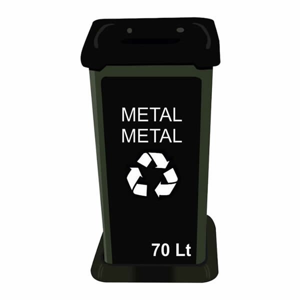 Ofisostim 70 Lt Siyah-Gri Atık Kumbarası