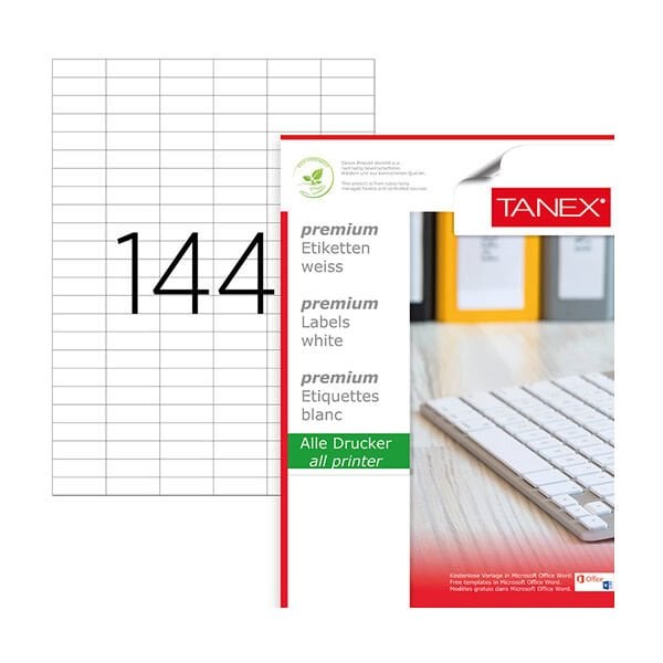Tanex TW-2544 35x12,43mm 100 lü Lazer Etiketi