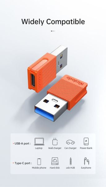 Mcdodo OT-6550 Turuncu Type-C To USB A 3.0 Çevirici