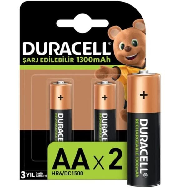 Duracell Şarj Edilebilir Pil 2'li AA 1300 mah
