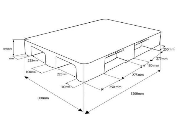 Ofisostim 80x120 Natural Plastik Gri Kapaklı Palet