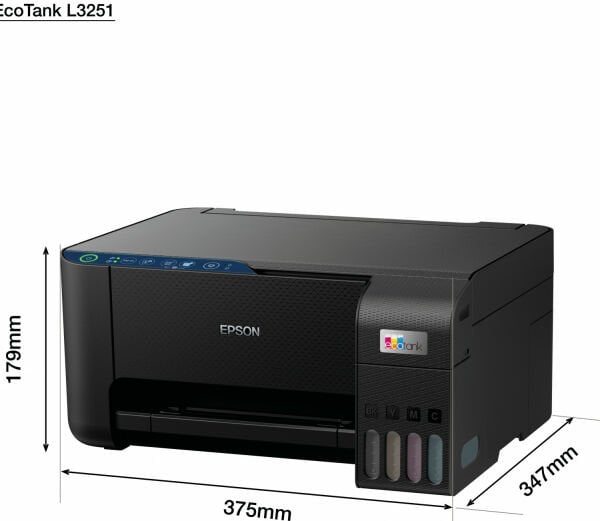 Epson L3251 EcoTank Wi-Fi + Tarayıcı + Fotokopi Renkli Çok Fonksiyonlu Tanklı Mürekkep Püskürtmeli Yazıcı