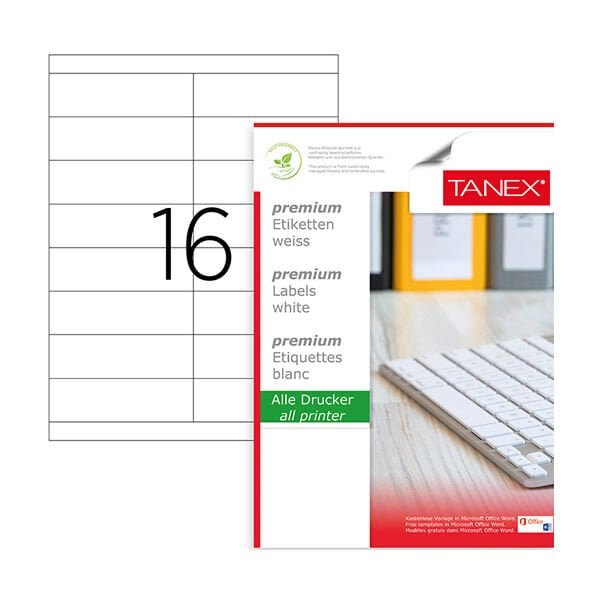 Tanex TW-2216 105x35mm 100 lü Lazer Etiketi