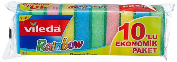 Vileda 006 Rainbow 10 lu Sünger