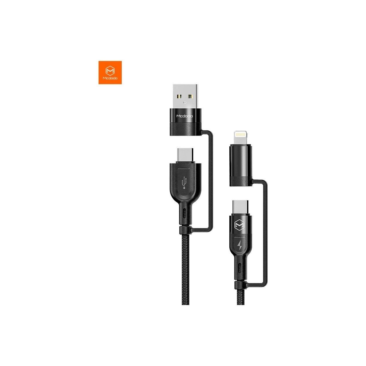 Mcdodo CA-8070 60 w 3A 4 in 1 Siyah 1.2 mt Hızlı Şarj Kablosu