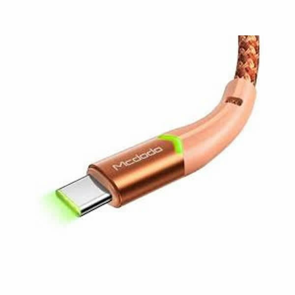 Mcdodo CA-7842 Koyu Turuncu Işıklı Lightning Data Şarj Kablosu