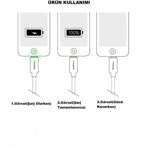 Mcdodo CA-7410 Power Off 3A Işıklı Data Şarj Kablosu